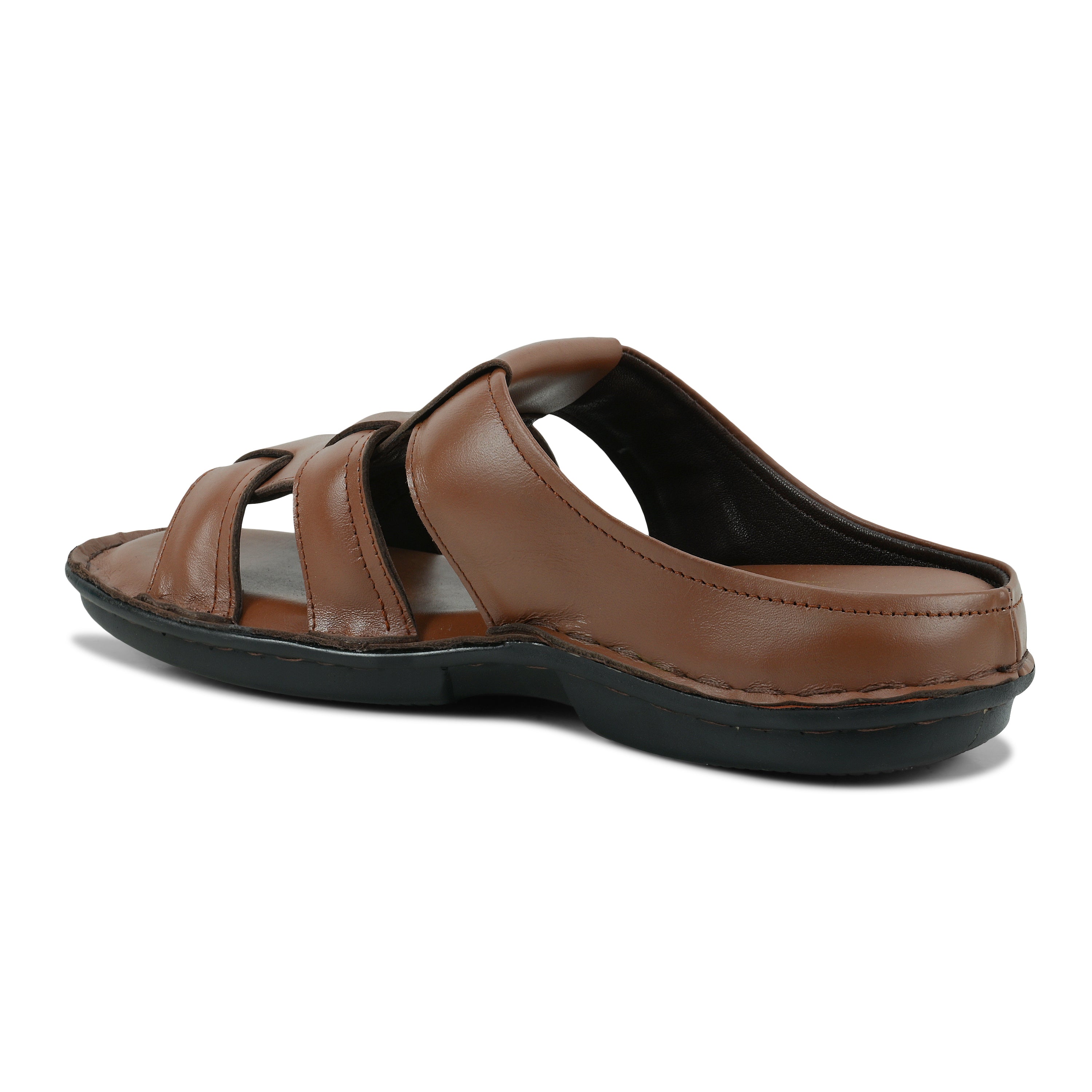 SP01 - Premium Brown Leather Everyday Slippers