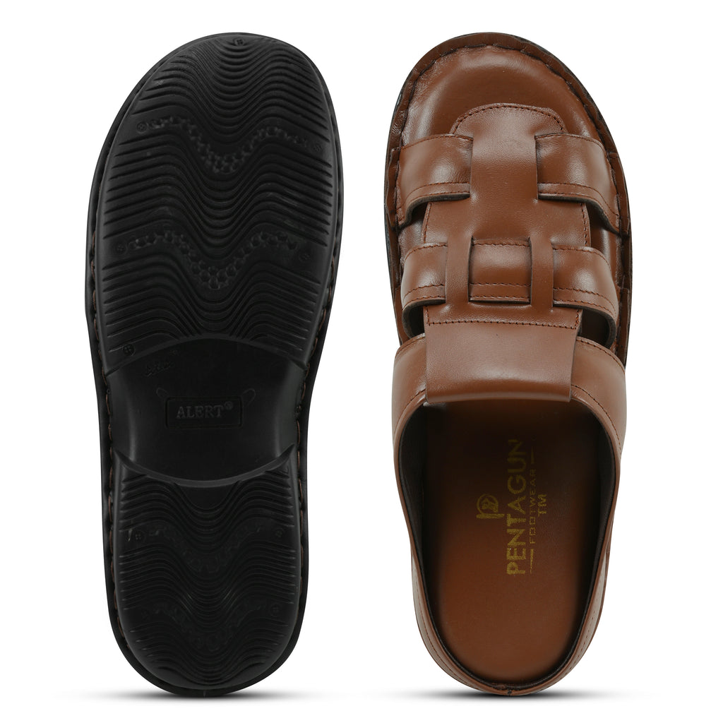 SP01 - Premium Brown Leather Everyday Slippers