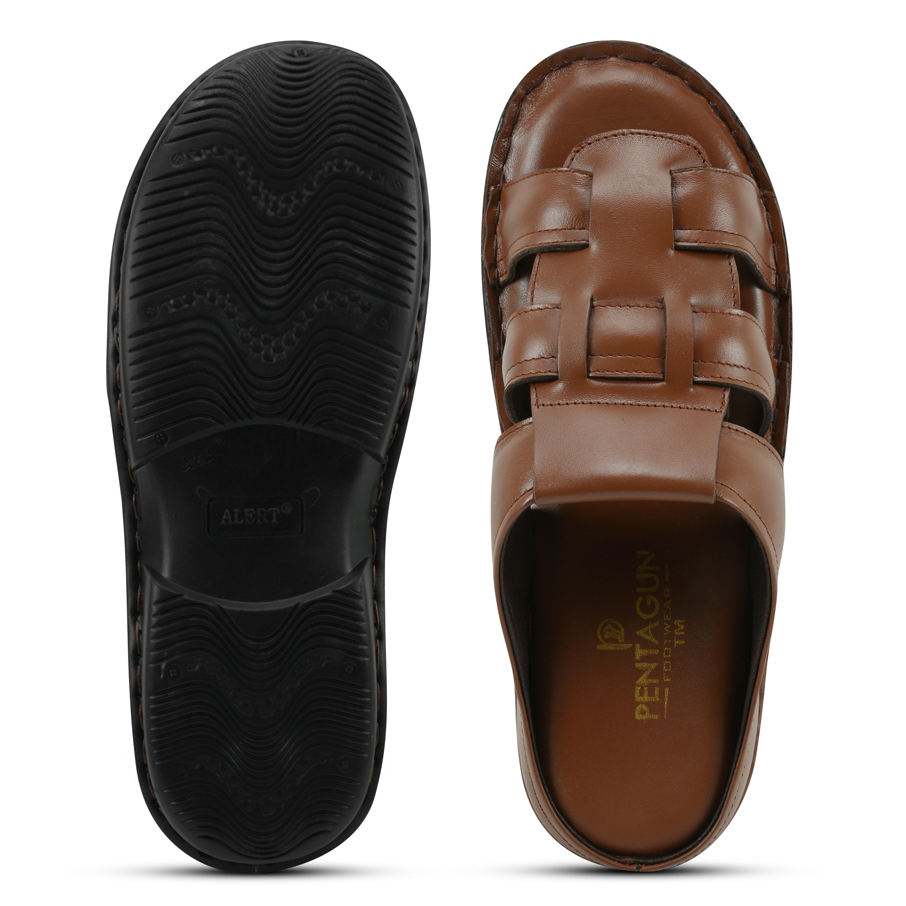 SP01 - Premium Brown Leather Everyday Slippers