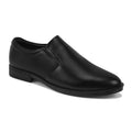 Pentagun Moccasin Men's Slip-On Dress Shoes, Black Leather with Textured Detail | Genuine Leather | MC02