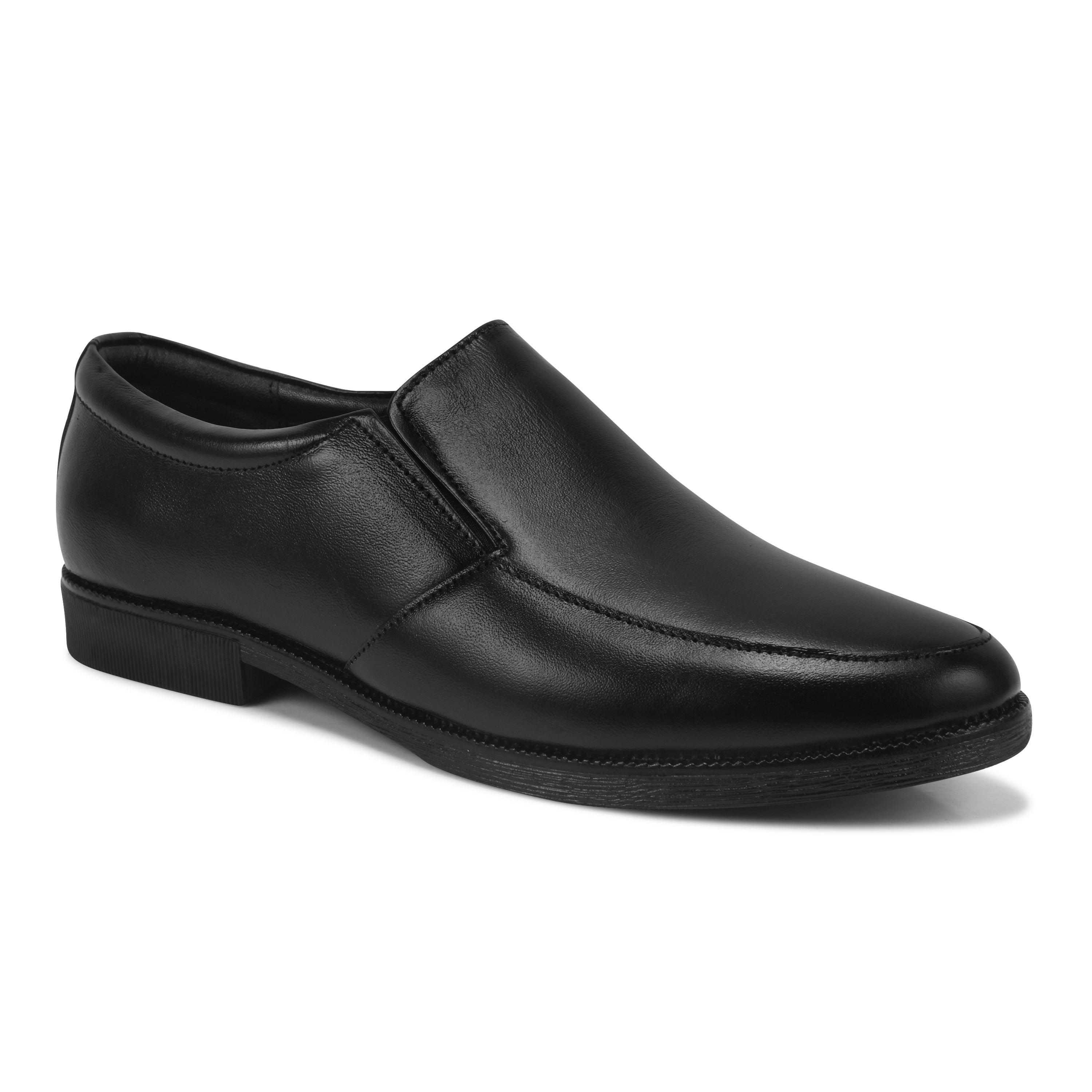 Pentagun Moccasin Men's Leather Slip-On Dress Shoes, Formal Business Moccasin | Black Genuine Leather | MC01