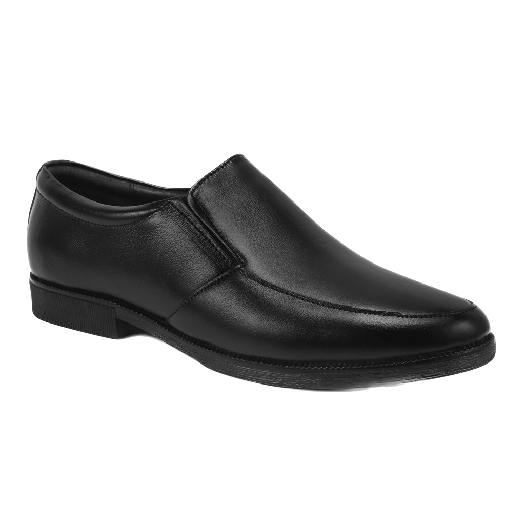 Pentagun Moccasin Men's Leather Slip-On Dress Shoes, Formal Business Moccasin | Black Genuine Leather | MC01