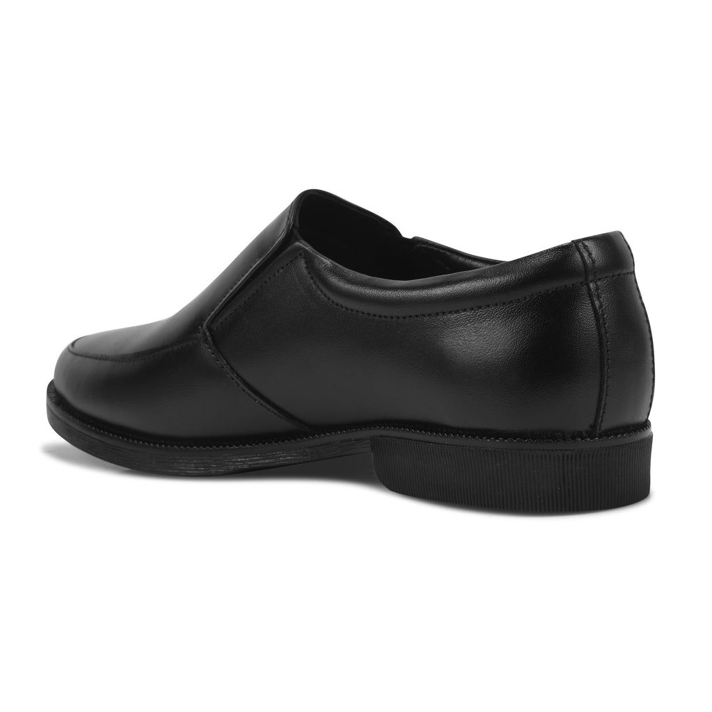 Pentagun Moccasin Men's Leather Slip-On Dress Shoes, Formal Business Moccasin | Black Genuine Leather | MC01