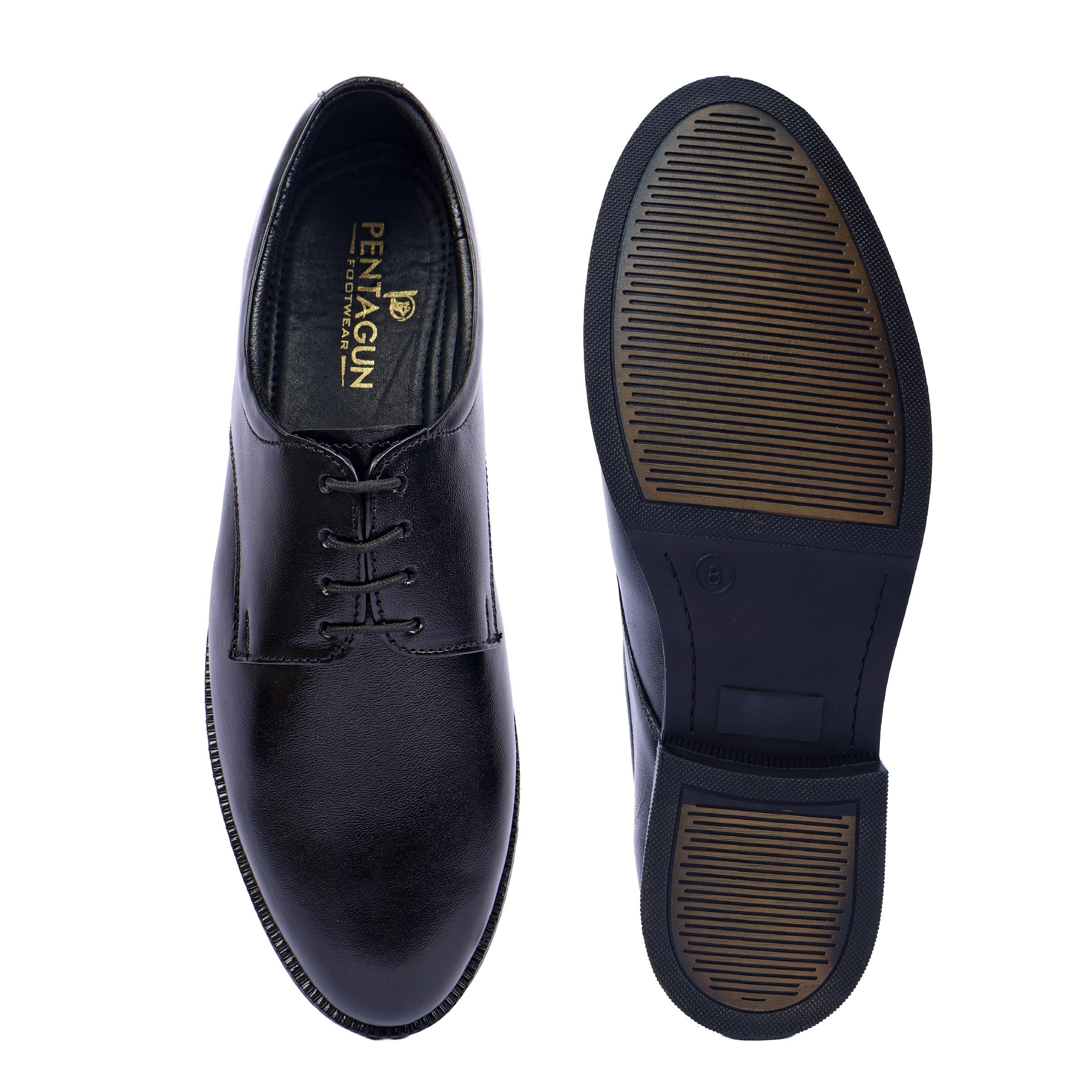 DB01 - Derby Men’s Genuine Leather Formal Shoes - Classic Black Derby Office, Business & Wedding Wear