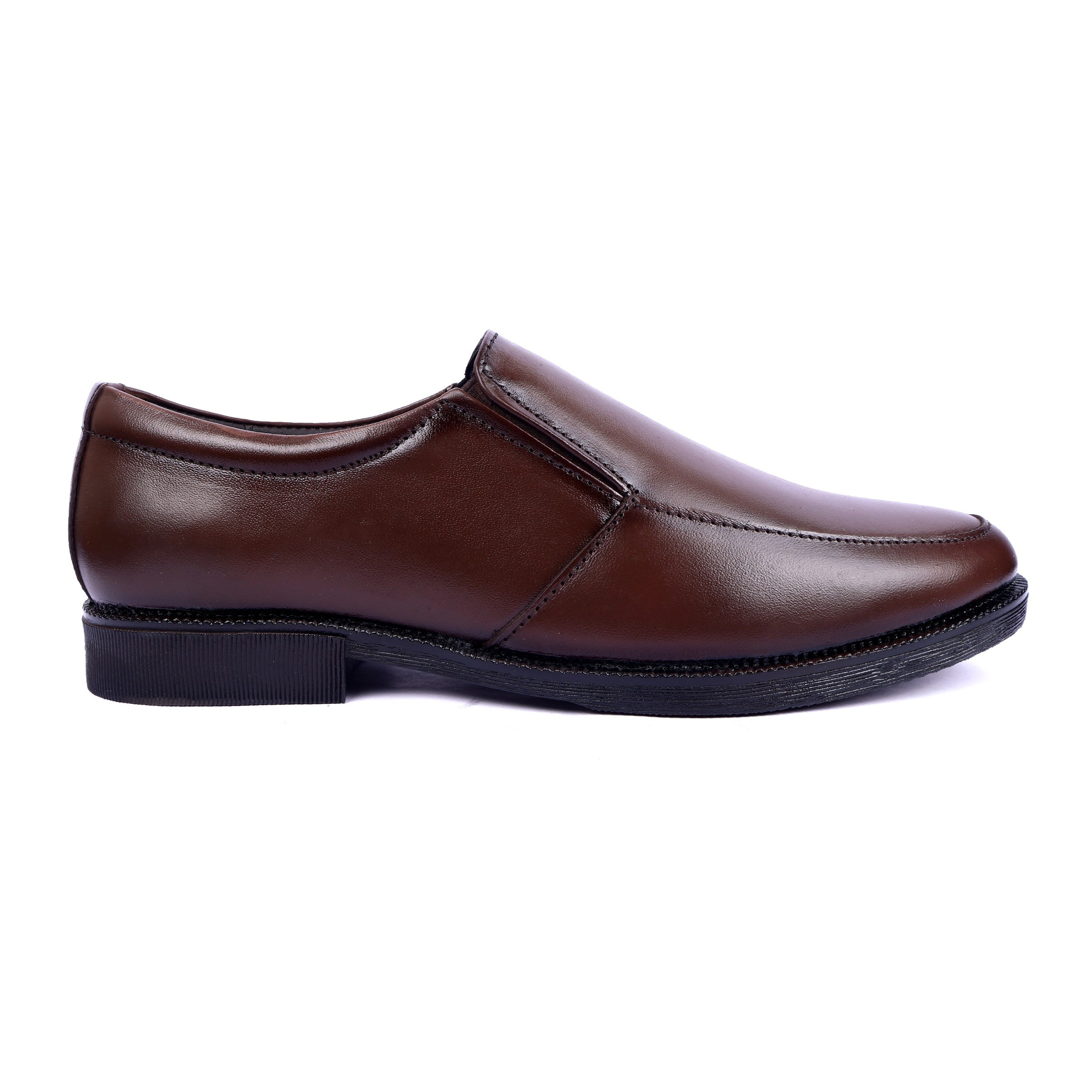 MC01 - Premium Brown Leather Moccasin – Elegant Formal Slip-On for Men
