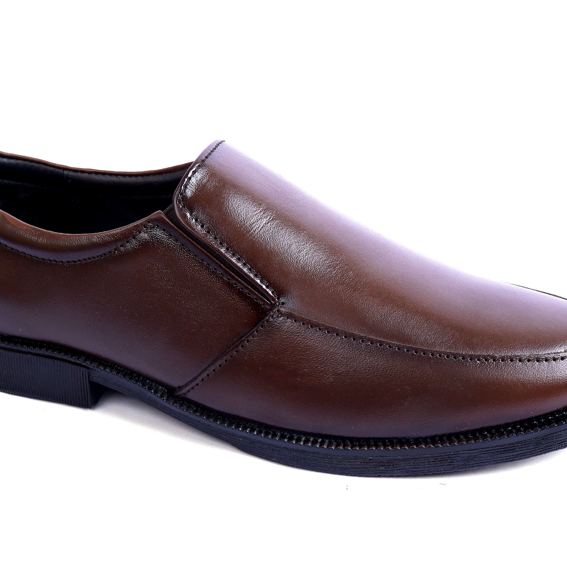 MC01 - Premium Brown Leather Moccasin – Elegant Formal Slip-On for Men