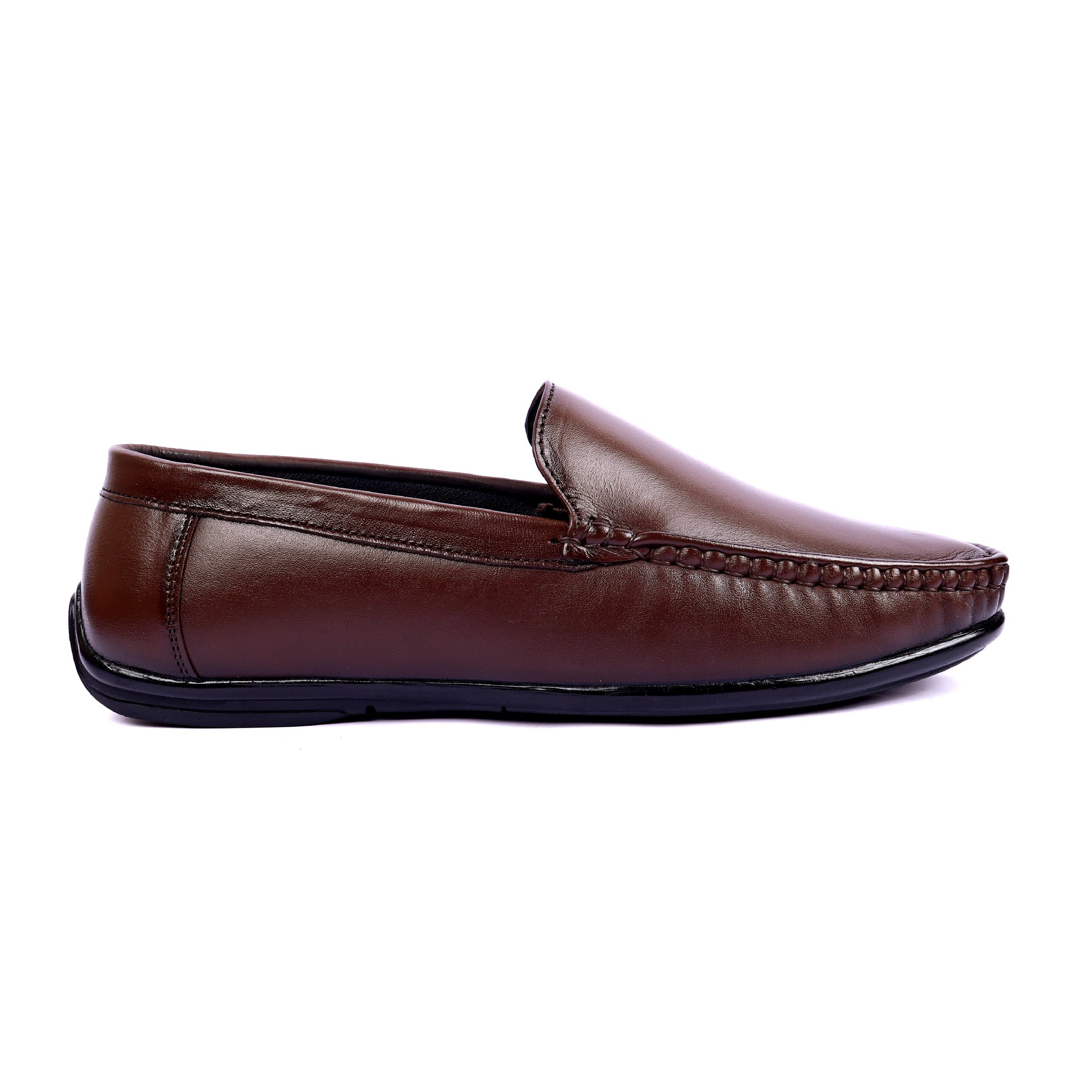 LF01 - Premium Brown Leather Loafers – Elegant Formal Slip-On for Men