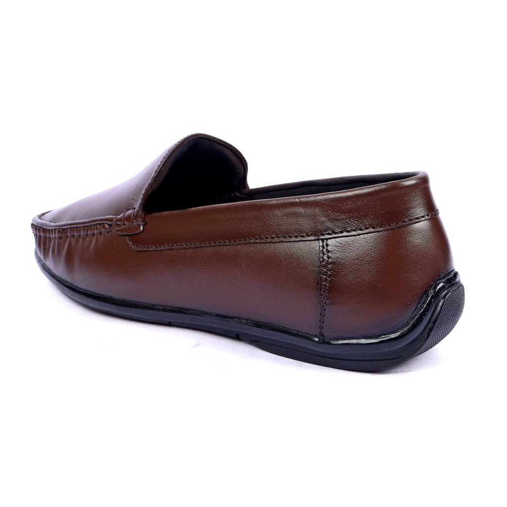 LF01 - Premium Brown Leather Loafers – Elegant Formal Slip-On for Men